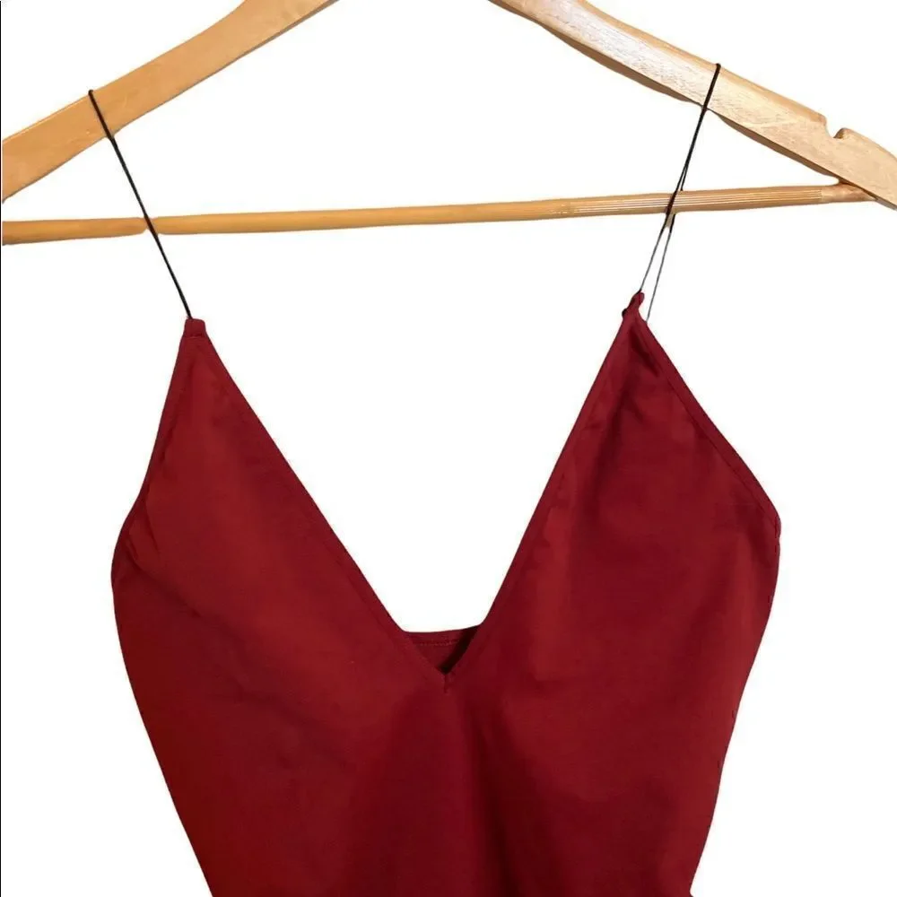 Free People Burgundy Red Spaghetti Strap Slip Tank Dress Size Small/Extra Small